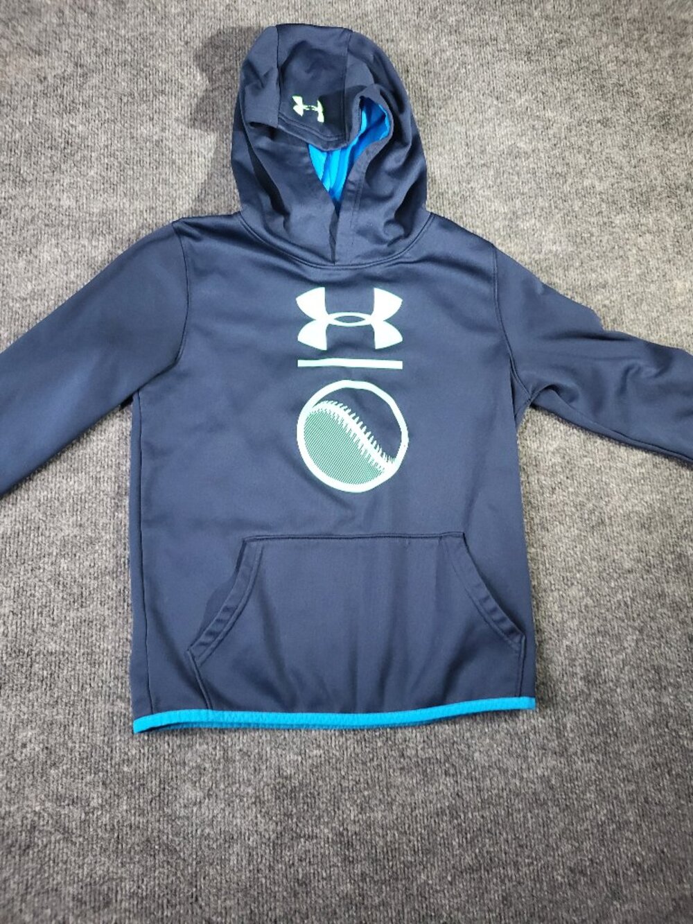 Under Armour Kids Size Youth Medium Hoodie Blue Pullover Sweatshirt